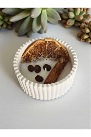 Aromaterapi Serisi, Portakal,Kahve,Tarçın, Lavanta Esanslı Doğal Soya Mum