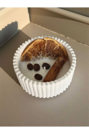 Aromaterapi Serisi, Portakal,Kahve,Tarçın, Lavanta Esanslı Doğal Soya Mum