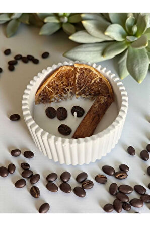 Aromaterapi Serisi, Portakal,Kahve,Tarçın, Lavanta Esanslı Doğal Soya Mum