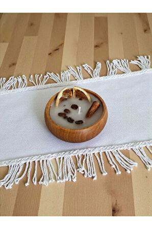 Kahve Kokulu Aromaterapi Mum – Ahşap Kasede El Yapımı Doğal Soya Mum