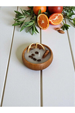 Kahve Kokulu Aromaterapi Mum – Ahşap Kasede El Yapımı Doğal Soya Mum