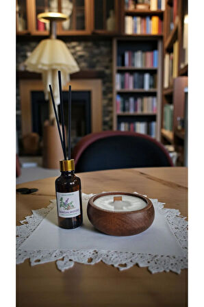 Sandal Mum&Koku Set-Ahşap Fitil Bambu Oda Kokusu (50 ml)