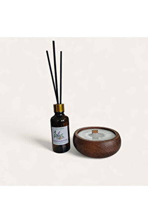 Sandal Mum&Koku Set-Ahşap Fitil Bambu Oda Kokusu (50 ml)