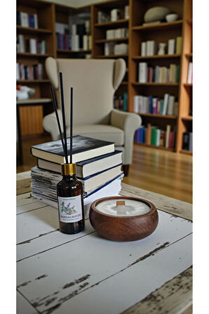 Sandal Mum&Koku Set-Ahşap Fitil Bambu Oda Kokusu (50 ml)