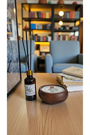 Sandal Mum&Koku Set-Ahşap Fitil Bambu Oda Kokusu (50 ml)
