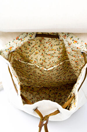 Kanvas Nakışlı Ayarlanabilir Sırt Çantası