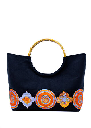 Duck Kumaş Etnik Bordürlü El Çantası