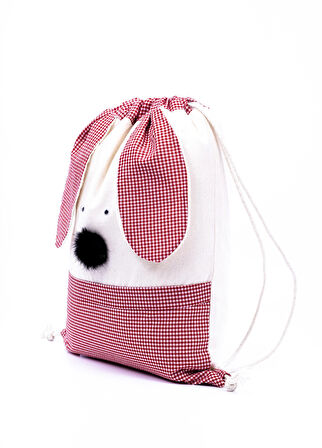 Kırmızı Köpek Figürlü Çocuk Bez Çantası