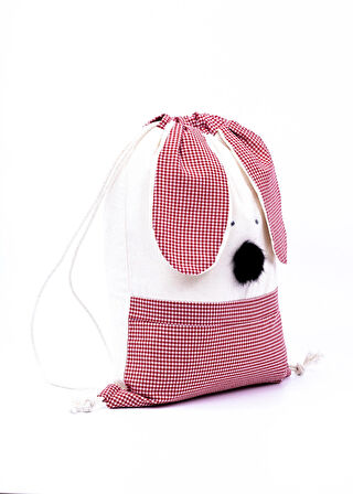 Kırmızı Köpek Figürlü Çocuk Bez Çantası