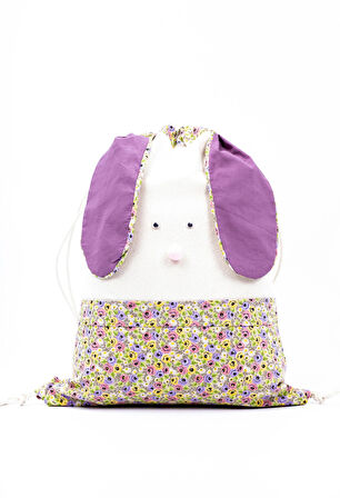 Çiçek Desenli Figürlü Çocuk Bez Çantası