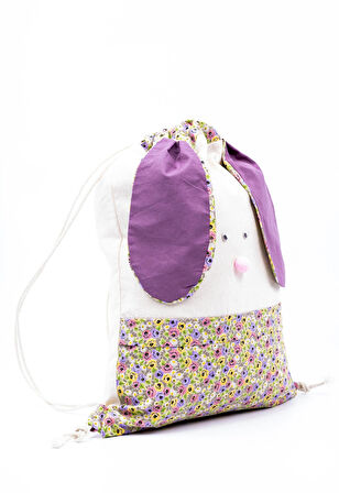 Çiçek Desenli Figürlü Çocuk Bez Çantası