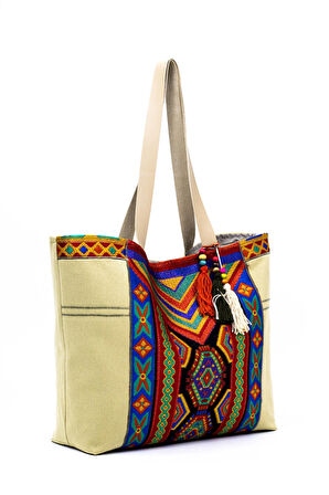 Omuz Çanta Etnik Bordürlü