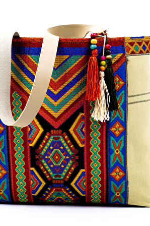 Omuz Çanta Etnik Bordürlü