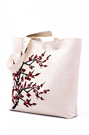 Omuz Çanta Kanvas Çiçek Desen