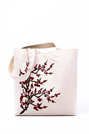 Omuz Çanta Kanvas Çiçek Desen