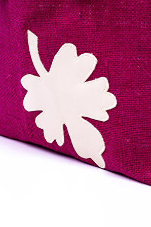 Plaj Çanta Jüt Dokulu Pemb