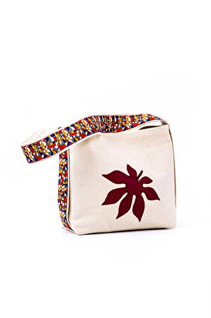 Omuz Çanta Kanvas Yaprak Motifli