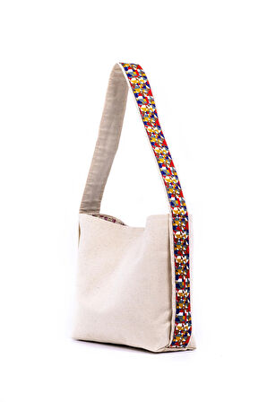 Omuz Çanta Kanvas Yaprak Motifli