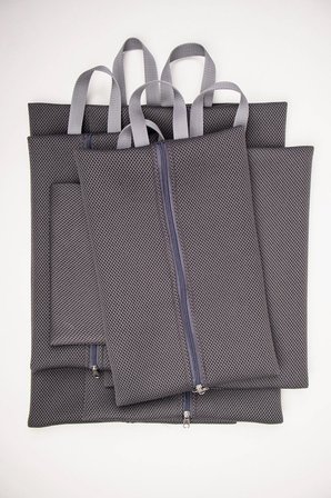 Valiz Organizer 6 Parça Düzenleyici Çanta Seti Gri Air Mesh File Kumaş Fermuarlı Çok Amaçlı