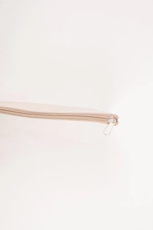 el çantası – fermuarlı keten bej portföy 30x21 cm