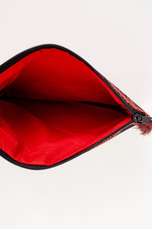 Portföy El Çantası 32x24 cm – Desenli Fermuarlı Astarlı Clutch Çanta
