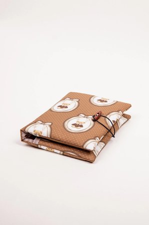 Kitap Kılıfı ve Defter Kılıfı 20x25 cm A5 Uyumlu Fermuarlı Kalem Cepli Kumaş Organizer