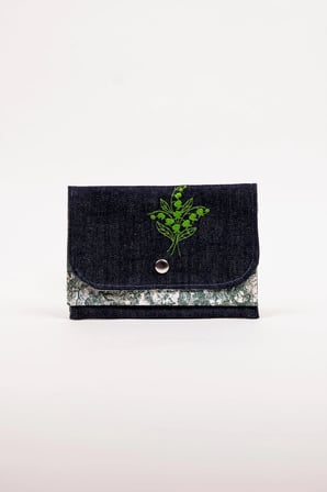Kumaş Cüzdan – Denim Çift Bölmeli 18x12 cm