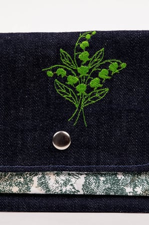 Kumaş Cüzdan – Denim Çift Bölmeli 18x12 cm