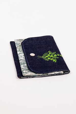 Kumaş Cüzdan – Denim Çift Bölmeli 18x12 cm
