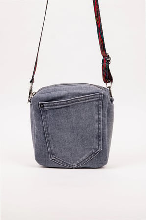 Kadın Çapraz Çanta Denim Kot Cepli Desenli Askılı Özel Seri 21x21 cm
