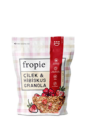 Fropie Çilek Hibiskus ve Yer Fıstığı Çikolata Granola Paketi x2