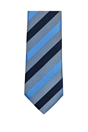 Mavi Lacivert Çizgili 7 Cm Genişliğinde İnce Kravat