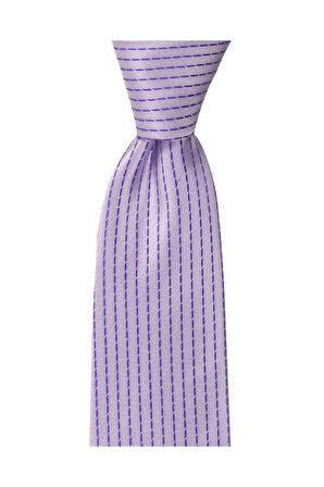 Lila Renkli 8 Cm Genişliğinde Mendilli Kravat