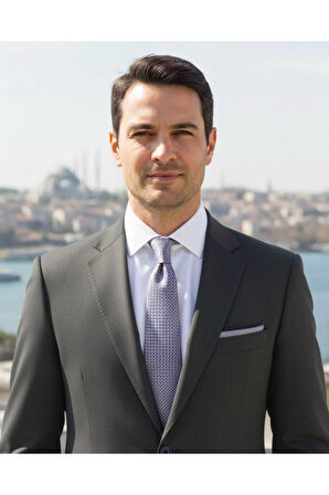 Gri Renkli 8 Cm Genişliğinde Mendilli Kravat