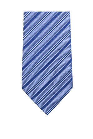 Mavi Beyaz Çizgili 7,5 Cm Genişliğinde İpek Kravat