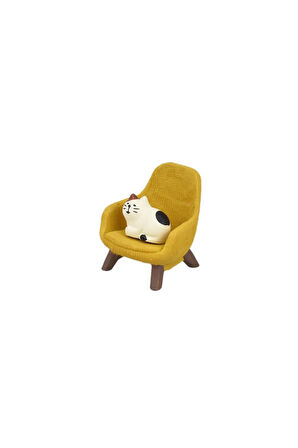 Sarı Sandalyedeki Kedi Mini Figür