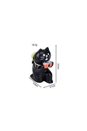 Fotoğrafçı Kara Kedi Mini Figür