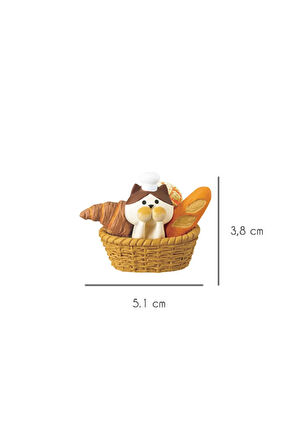 Ekmek Sepetindeki  Kedi Mini Figür