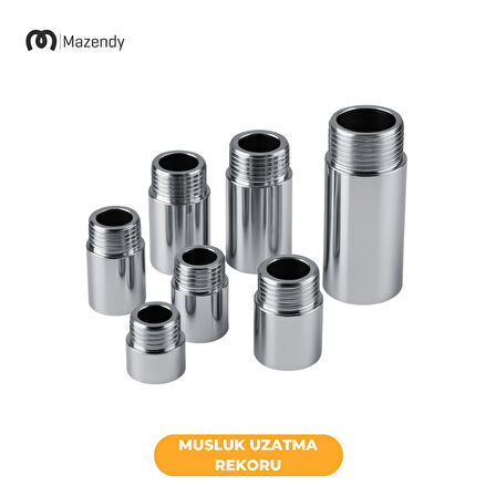 1.5 cm Musluk Uzatma Rekoru Krom Kaplama 1/2 Uyumlu Pirinç – 1 Adet