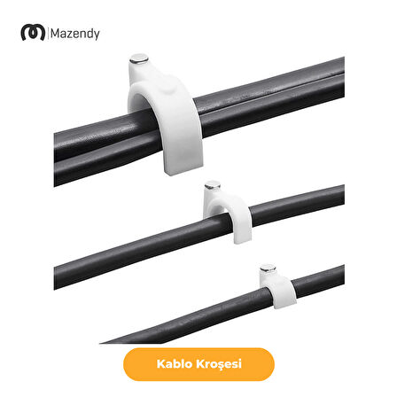 Çelik Çivili Kablo Kroşesi 2 Numara 25 Adet Uzun Ömürlü Kablo Düzenleyici