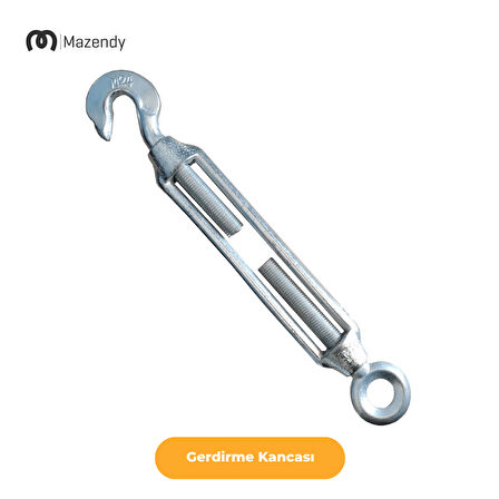 M6 Galvanizli Gerdirme Kanca Askı ve Tel Halat Gergi (1 Adet)