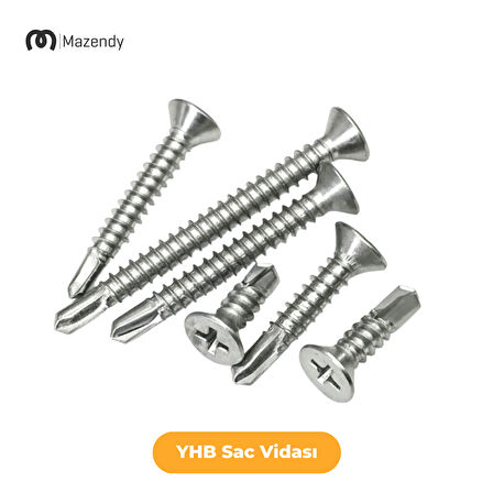 YHB Sac Vidası 3,9x25 mm 100 Adet Galvaniz Sac Vida Kutusu
