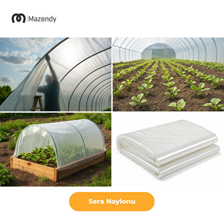 Sera Naylonu 3x8m 140 Mikron UV+EVA Katkılı Şeffaf Sera Örtüsü – Nem ve suya karşı özel damlatmaz yüzey.