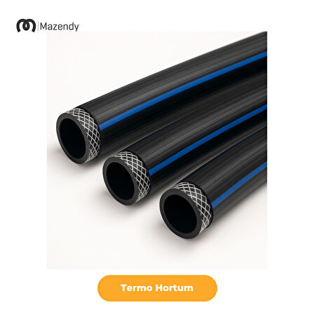 1/2" (13 mm) Çap 10 Metre Termo Kauçuk İplikli PVC Bahçe Sulama Hortumu Esnek Dayanıklı