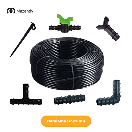 16 mm 300 Metre 25 cm Damlama Sulama Hortumu Seti 22’li Set