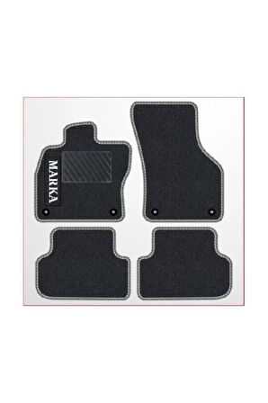 Audi A7 2010-2018  Siyah Halı Gri Kenar Petek Topuk