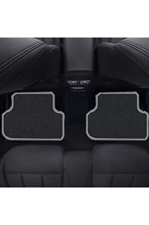 Audi A8 2010-2017  Siyah Halı Gri Kenar Petek Topuk