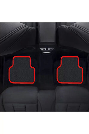 Volvo XC90 2015 Sonrası   Siyah Halı Kırmızı Kenar Petek Topuk