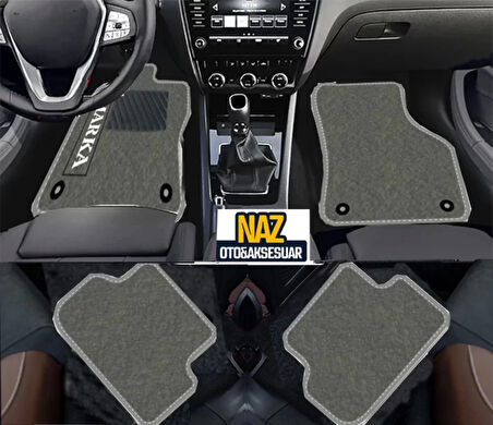 Volvo XC90 2015 Sonrası  Gri Halı Gri Kenar Petek Topuk
