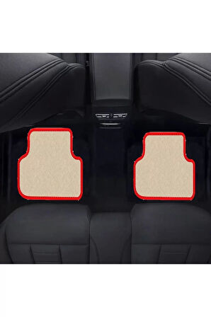 Volvo XC90 2015 Sonrası   Bej Halı Kırmızı Kenar  Petek Topuk
